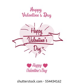 Happy Valentines Day Hand Drawing Vector Lettering design.