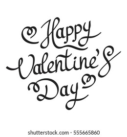 Happy Valentines Day Hand Drawing Vector Lettering design. Abstract background. Vector illustration.