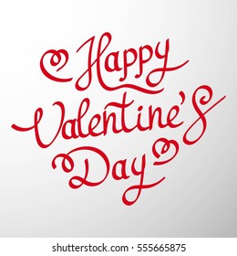 Happy Valentines Day Hand Drawing Vector Lettering design. Abstract background. Vector illustration.