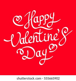 Happy Valentines Day Hand Drawing Vector Lettering design. Abstract background. Vector illustration.