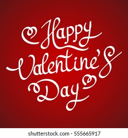 Happy Valentines Day Hand Drawing Vector Lettering design. Abstract background. Vector illustration.