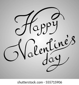 Happy Valentines Day Hand Drawing Vector Lettering design. Abstract background. Vector illustration.