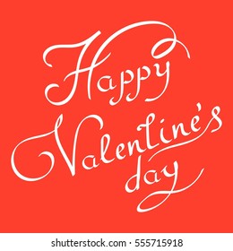Happy Valentines Day Hand Drawing Vector Lettering design. Abstract background. Vector illustration.