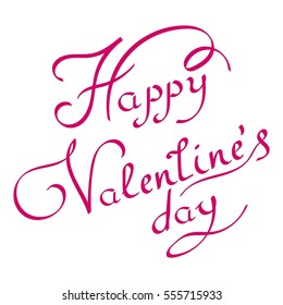 Happy Valentines Day Hand Drawing Vector Lettering design. Abstract background. Vector illustration.