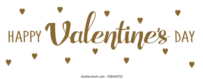 Happy Valentines Day Hand Drawing Lettering Card Design