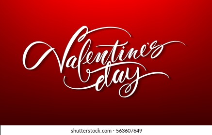 Happy Valentines Day Hand Drawing Lettering design. Vector illustration 