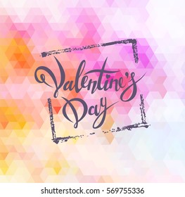 Happy Valentines Day. Hand Drawing Vector Lettering Design. Clean Work Minimum Points