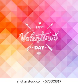 Happy Valentines Day. Hand Drawing Vector Lettering Design. Clean Work Minimum Points