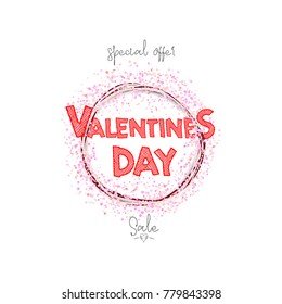 Happy Valentine's day. Hand Drawing Vector Lettering design. Can be used for posters, postcards, prints on clothes.