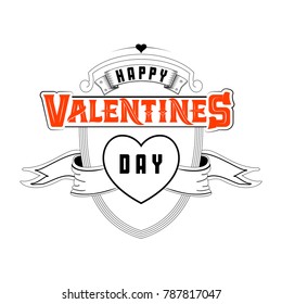 Happy Valentine's day. Hand Drawing Vector Lettering design. Can