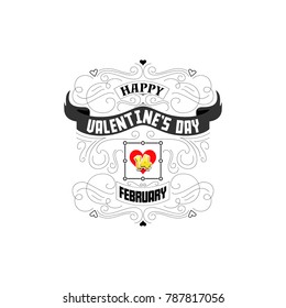 Happy Valentine's day. Hand Drawing Vector Lettering design. Can