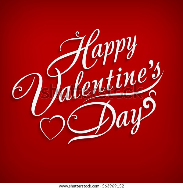 Happy Valentines Day Hand Drawing Inscription Stock Vector (Royalty ...