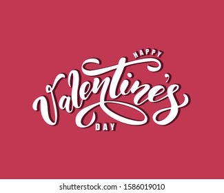 Happy Valentine's day hand drawn lettering. Vector illustration. Design for flyers, invitation, posters, brochure, banners.