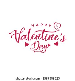 happy Valentine's day. Hand drawn creative calligraphy and brush pen lettering isolated on white background.