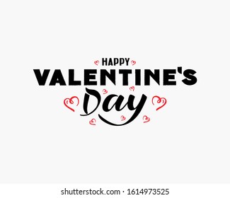 Happy Valentines Day. Hand drawn text lettering isolated on white background. Vector illustration for greeting card, wallpapers, flyers, invitations, posters, brochures, banners.