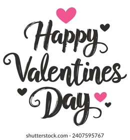 Happy Valentine's Day. Hand drawn lettering. Vector illustration.