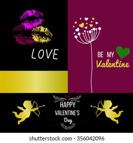 Happy Valentine's Day hand drawn gift cards