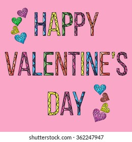 Happy Valentine's Day hand drawn text