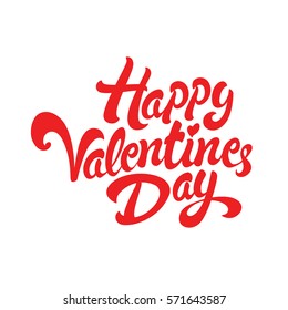 Happy Valentines Day hand drawn lettering design vector illustration. Perfect for advertising, poster, announcement, invitation, party, greeting card, bar, restaurant, menu.