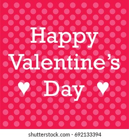 Happy Valentine's Day hand drawn brush lettering , isolated on rich red background. Perfect for holiday flat design. Vector illustration.
