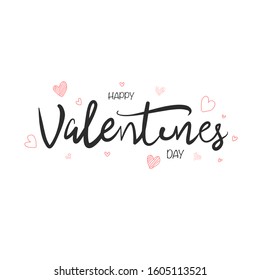 HAPPY VALENTINE'S DAY hand lettered card greeting,illustration EPS10
