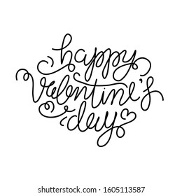 HAPPY VALENTINE'S DAY hand lettered card greeting,illustration EPS10
