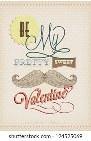 Happy Valentine's Day Hand Lettering - Typographical Background