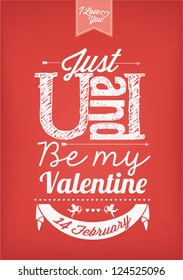 Happy Valentine's Day Hand Lettering - Typographical Background