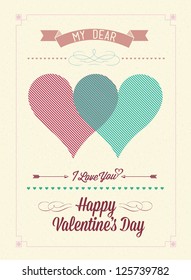 Happy Valentine's Day Hand Lettering - Typographical Background