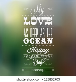 Happy Valentine's Day Hand Lettering - Typographical Background