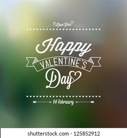 Happy Valentine's Day Hand Lettering - Typographical Background