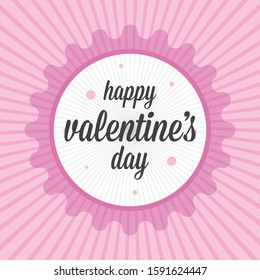 Happy Valentine's day Hand lettering label for greeting cards