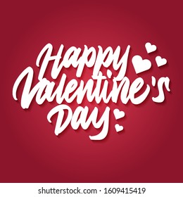 happy valentine's day hand lettering vector