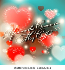 Happy Valentine's Day Hand Lettering - Typographical Background