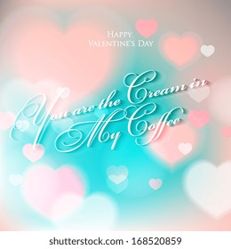 Happy Valentine's Day Hand Lettering - Typographical Background