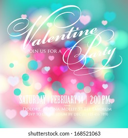 Happy Valentine's Day Hand Lettering - Typographical Background