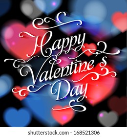 Happy Valentine's Day Hand Lettering - Typographical Background