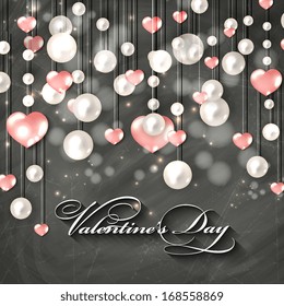 Happy Valentine's Day Hand Lettering - Typographical Background