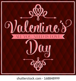 Happy Valentine's Day Hand Lettering - Typographical Background