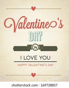 Happy Valentine's Day Hand Lettering - Typographical Background