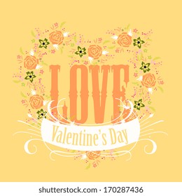 Happy Valentine's Day Hand Lettering - Typographical Background