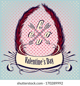 Happy Valentine's Day Hand Lettering - Typographical Background