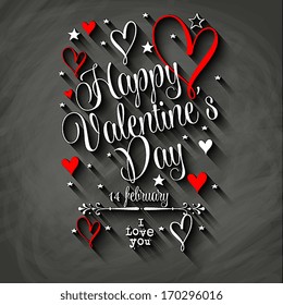 Happy Valentine's Day Hand Lettering - Typographical Background