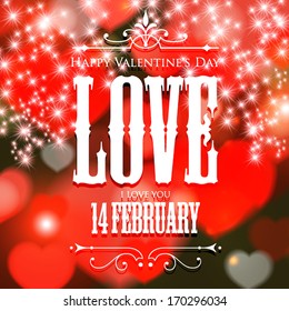 Happy Valentine's Day Hand Lettering - Typographical Background