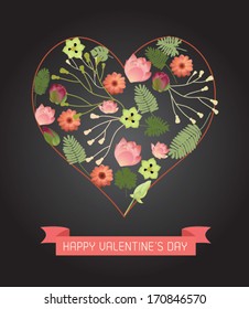 Happy Valentine's Day Hand Lettering - Typographical Background