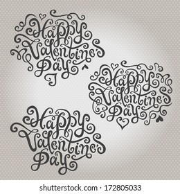 Happy Valentine's Day hand lettering - handmade calligraphy, vector. Spelling and layout