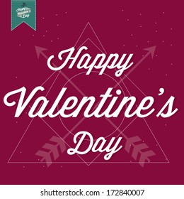 Happy Valentine's Day Hand Lettering  Typographical Background