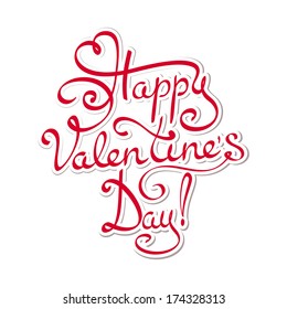 Happy Valentines day - hand lettering text