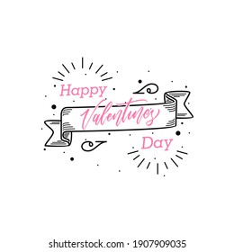 Happy valentine's day hand lettering 