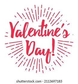 Happy Valentine's day hand lettering text. Vector logo design.